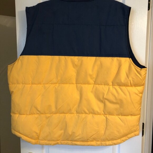 "3 for $25" St. John's Bay Men's Puffer Vest XXL – Yellow & Navy Colorblock - Picture 2 of 3